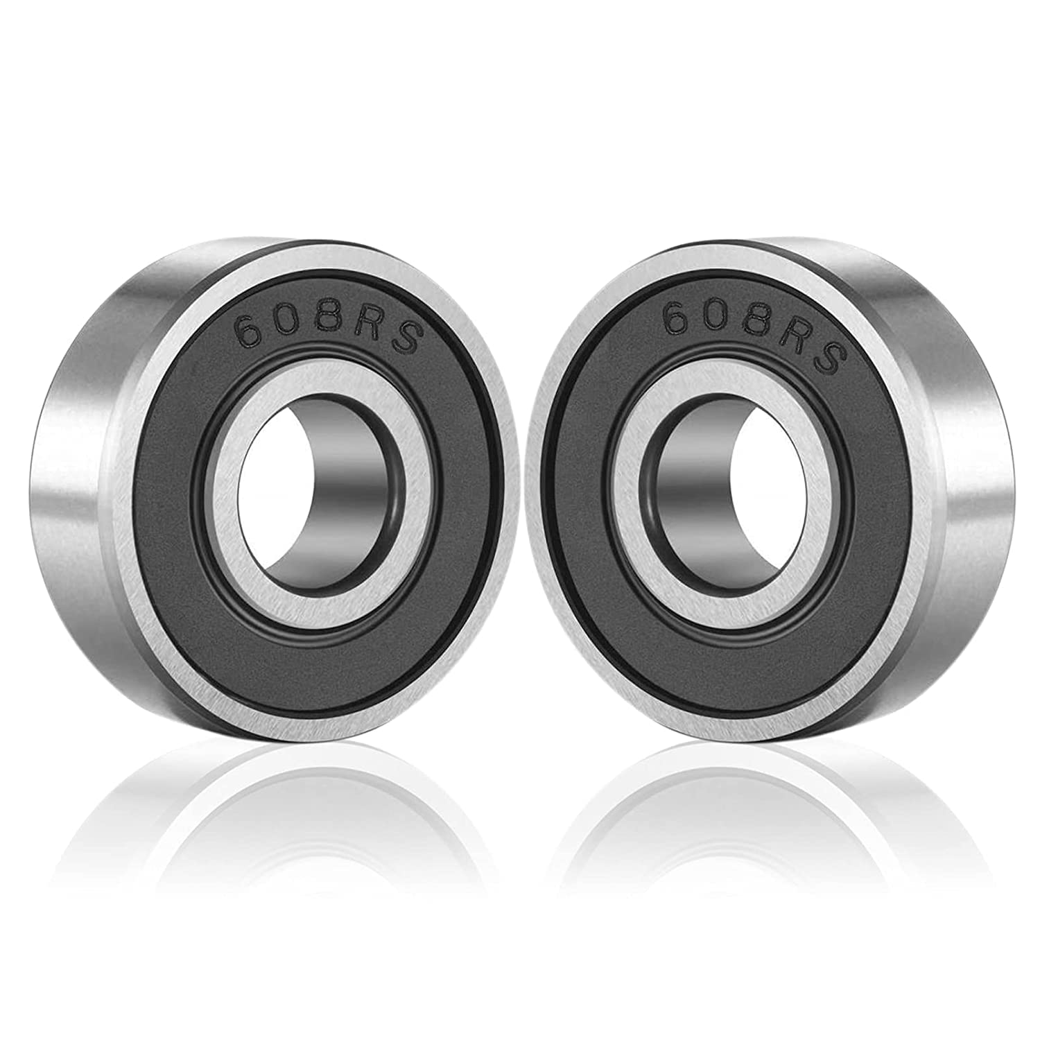 20 Pcs 608 2RS Ball Bearings – Bearing Steel and Double Rubber Sealed Miniature Deep Groove Ball Bearings (8mm x 22mm x 7mm) (608 2RS)